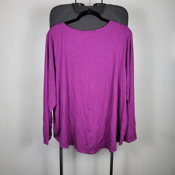 Cupio Curvy Scoop Neck Long Sleeve Women's Blouse Hollyhock Size 2X - Picture 2 of 6